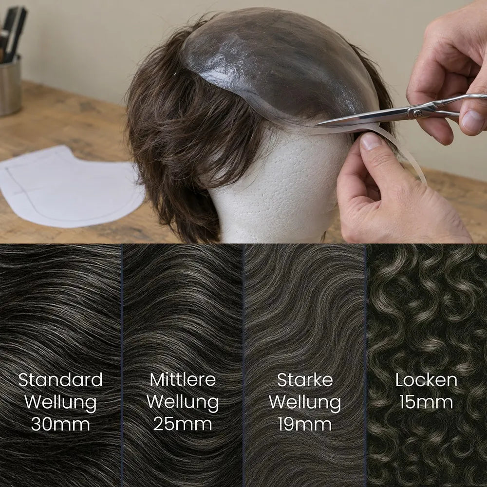 Schritt 3: Personalisierung – Haarsystem-Basis wird millimetergenau zugeschnitten